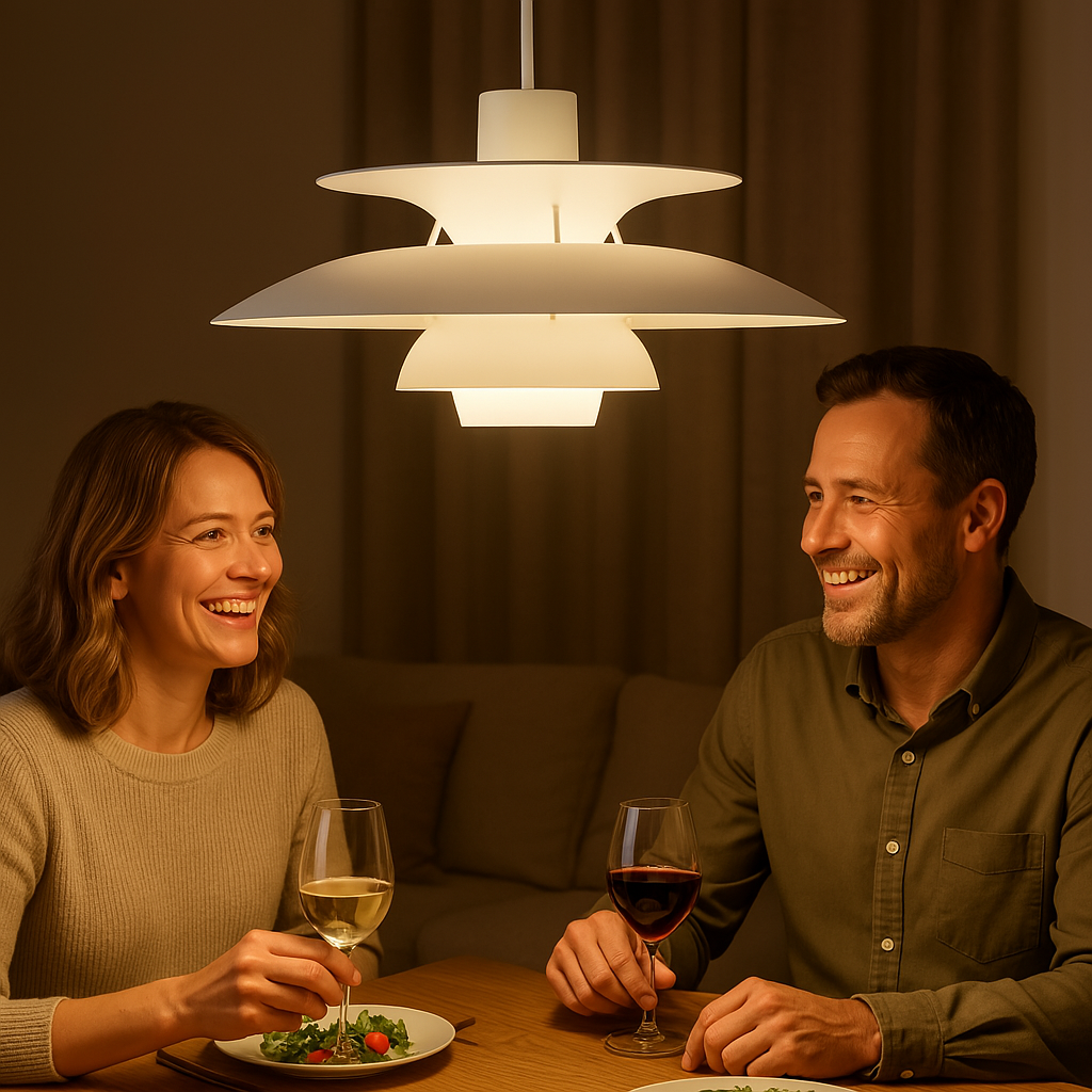 Moderne rund LED-loftlampe – dæmpbar & holdbar – stilfuld belysning til stue, spisestue & kontor