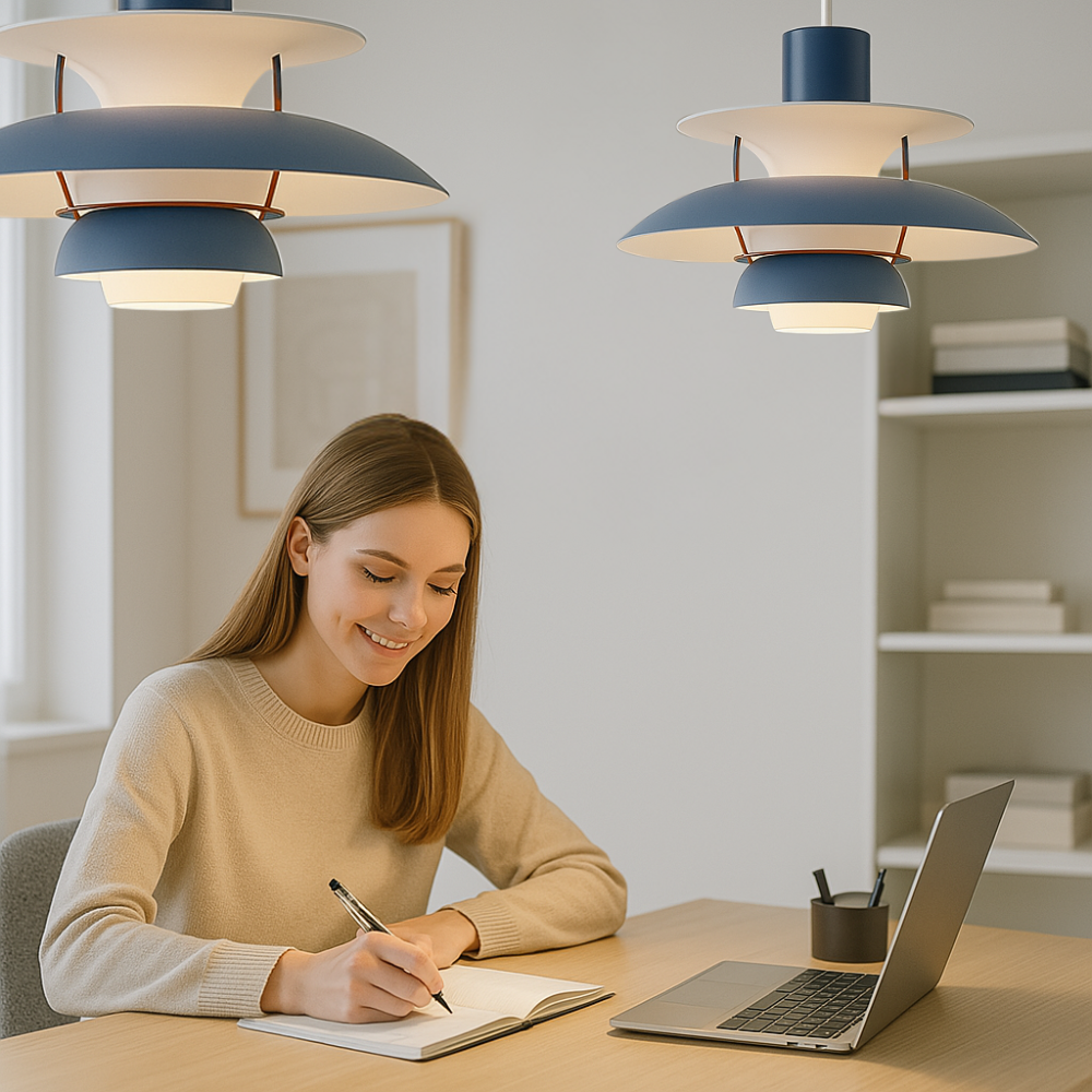 Moderne rund LED-loftlampe – dæmpbar & holdbar – stilfuld belysning til stue, spisestue & kontor