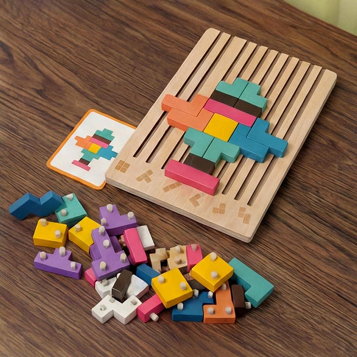 Tetris-puslespil i træ - hjernegymnastik, der vokser sammen med dit barn