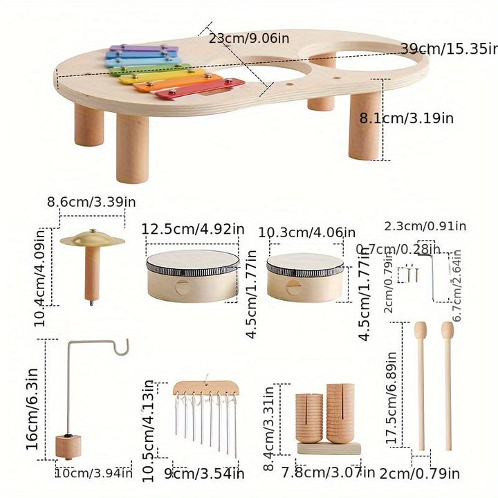 Montessori-musikbord i træ – alt-i-et musikinstrumentsæt til børn