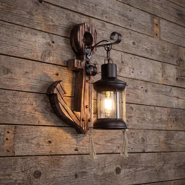 Maritim væglampe med anker - NautiGlow