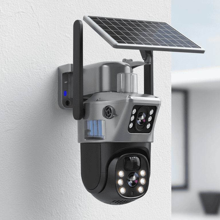 DualGuard Solar 4K – Trådløst overvågningskamera med solpanel og 360° visning