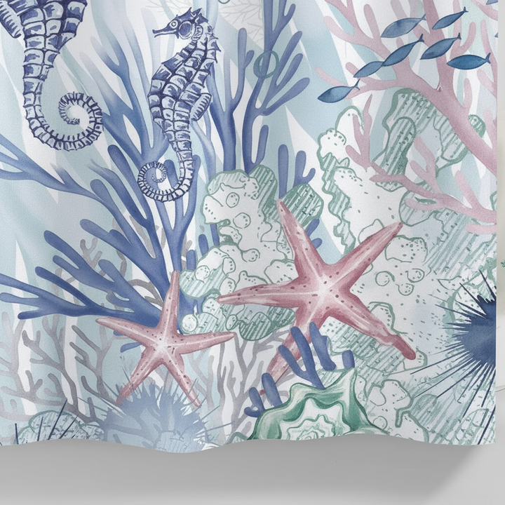 Badeforhæng i polyester med havmotiv - OceanMuse