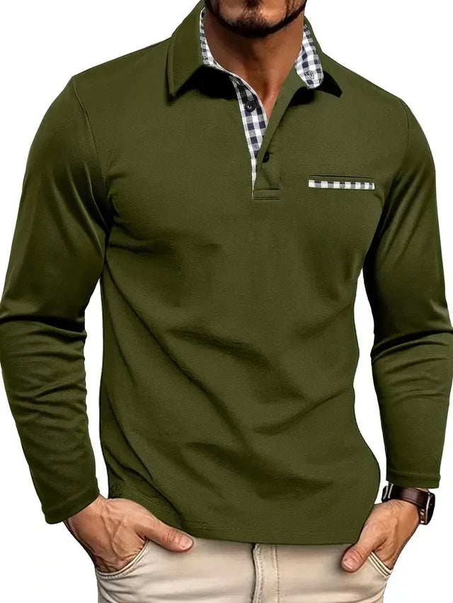 Langærmet poloshirt til herrer | Smart casual med komfortabel pasform