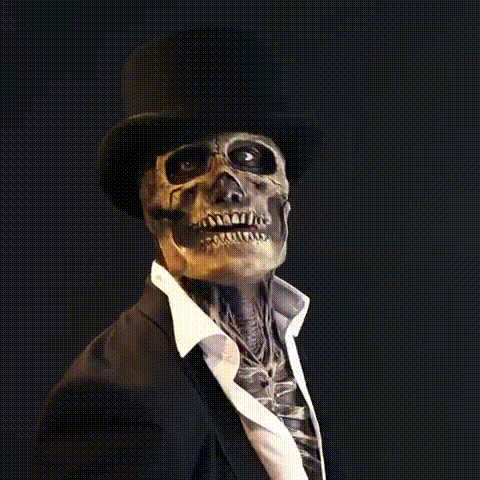 Realistisk skelet-halloweenmaske med hjerne til voksne