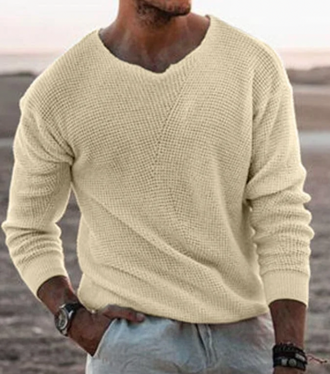 Langærmet sweater i afslappet pasform – Tim