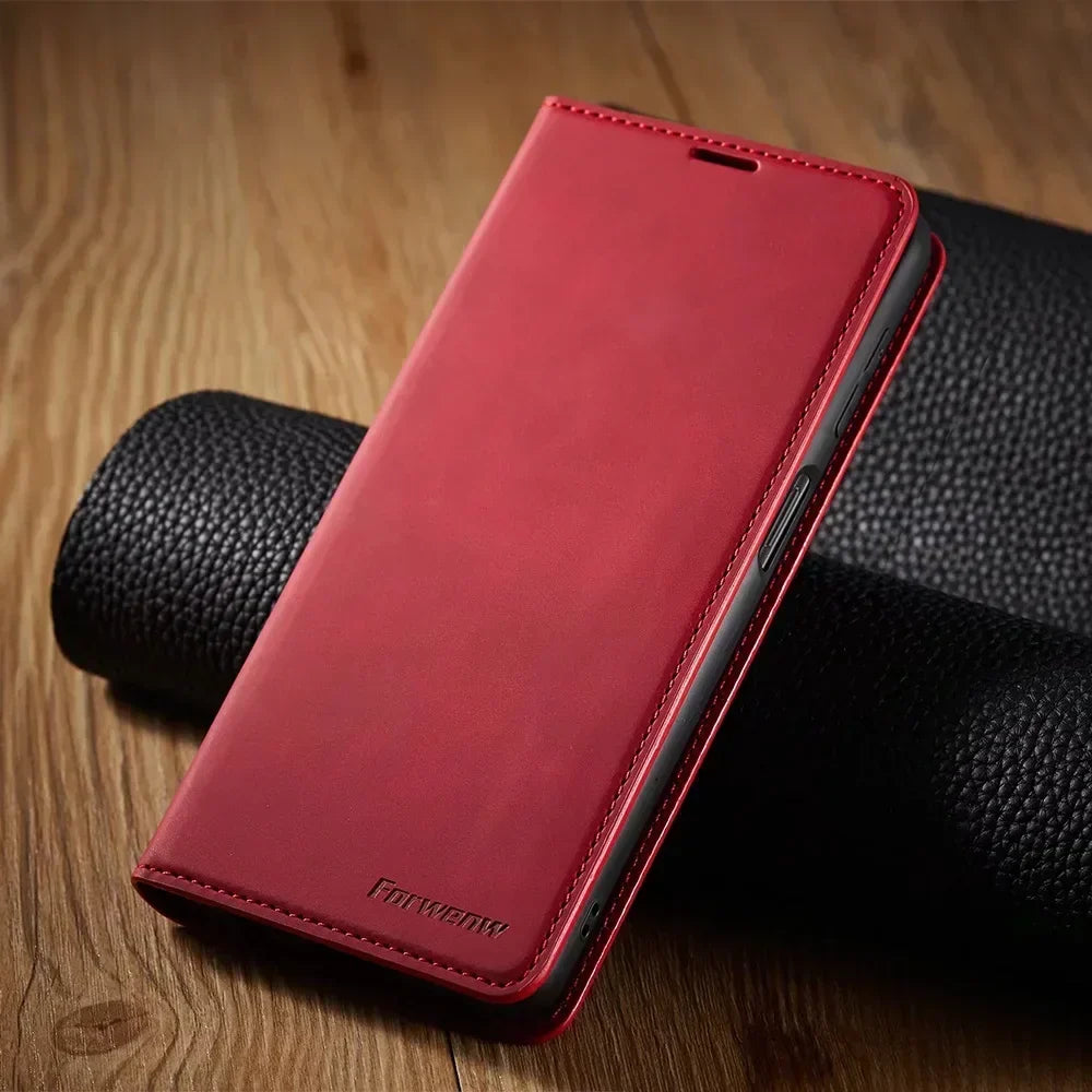 Smartphone-etui: magnetisk læderetui til elegant beskyttelse