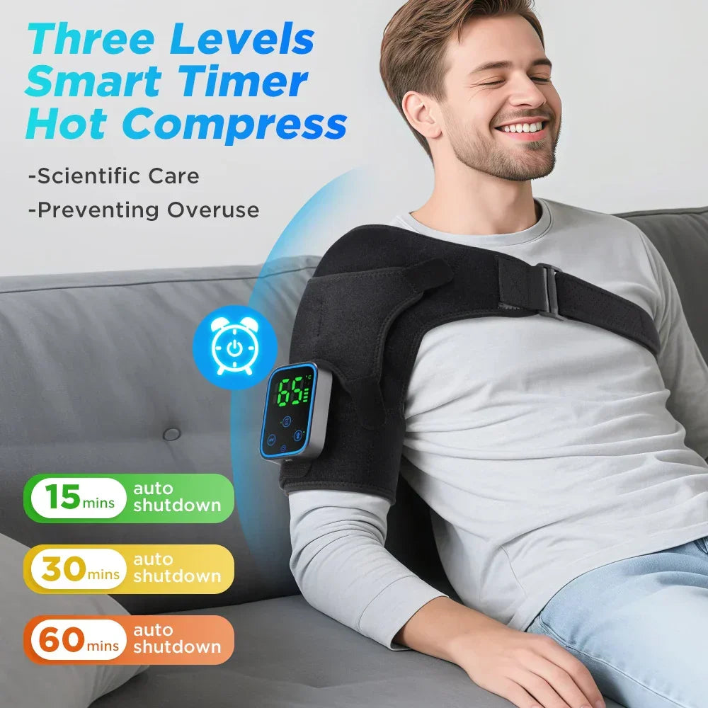 3-i-1 elektrisk skulder-, albue- og knæmassager med varme og appstyring – ReliefPro