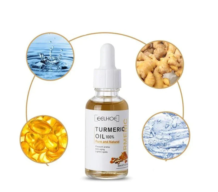 Lysende serum mod mørke pletter med gurkemeje
