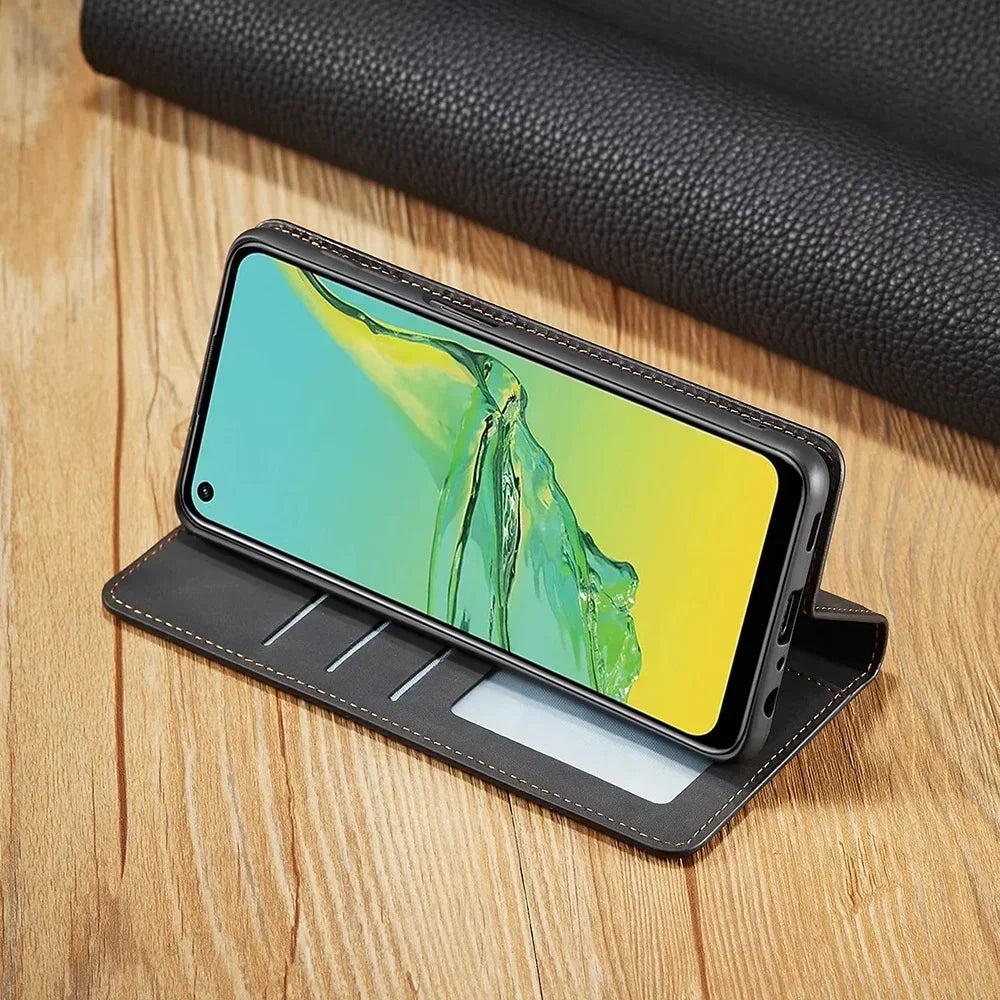 Smartphone-etui: magnetisk læderetui til elegant beskyttelse