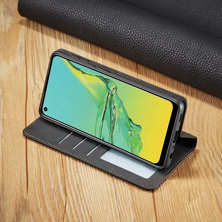Smartphone-etui: magnetisk læderetui til elegant beskyttelse
