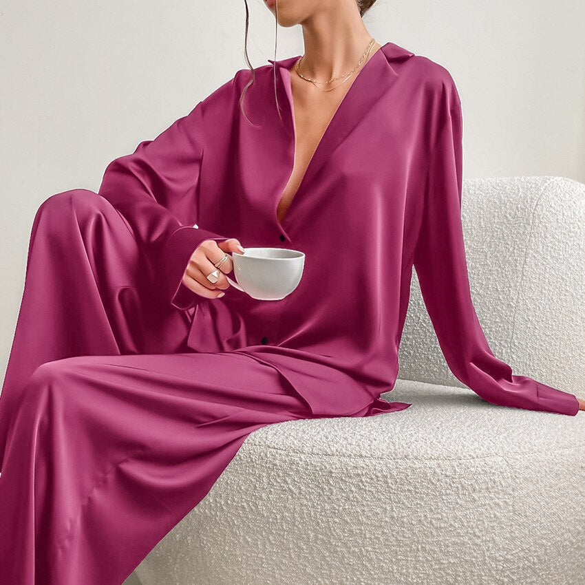 Satin-pyjamassæt til damer – Isabella