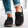 Retro slip-on-sandaler i ruskind med ortopædisk komfort - Solenza