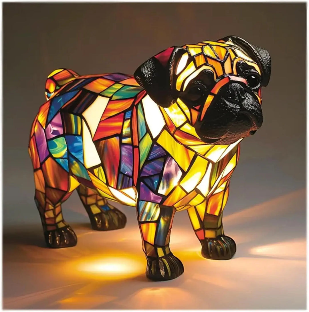 Dekorativ hundebordlampe farverigt fantasifuldt stemningslys