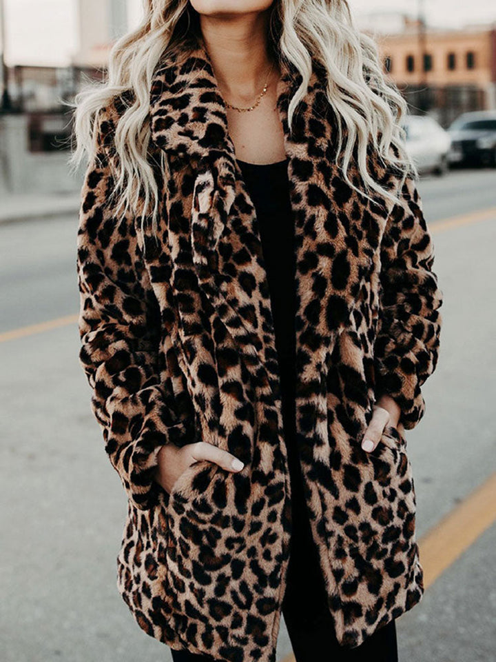 Vinterjakke med leopardprint til kvinder - Sofia
