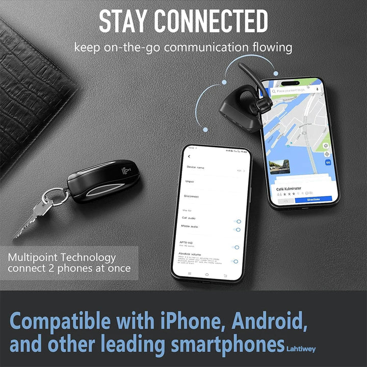 Støjreducerende Bluetooth-headset med dobbelte mikrofoner – Orivo