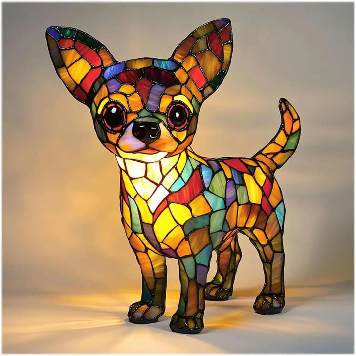 Dekorativ hundebordlampe farverigt fantasifuldt stemningslys
