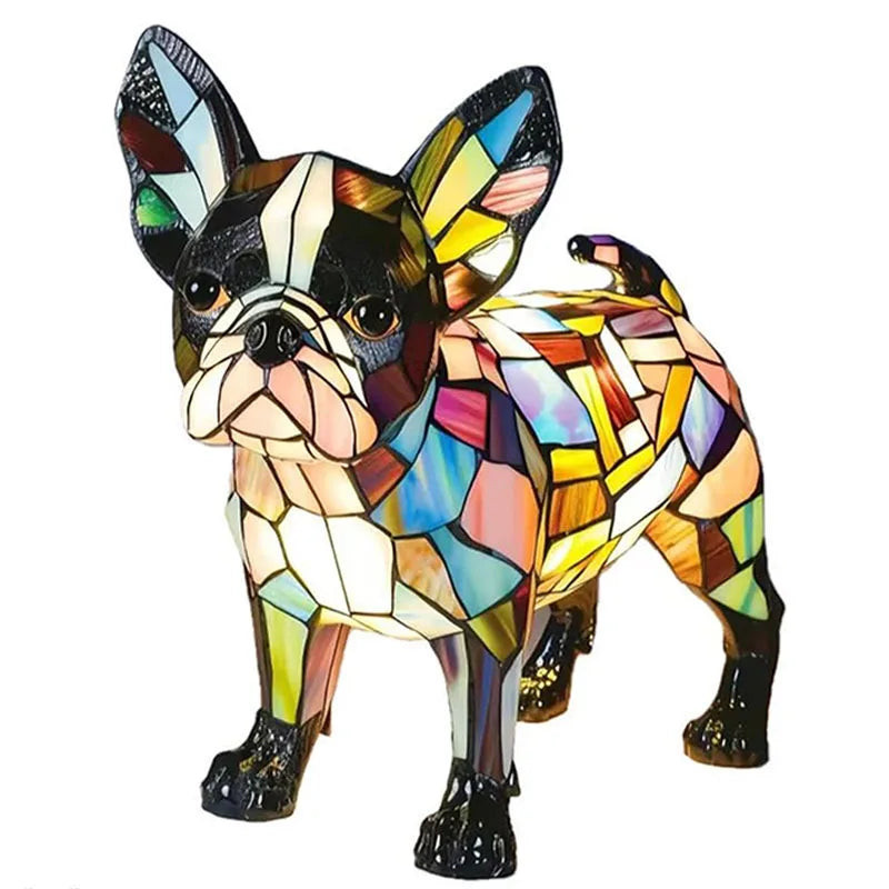 Dekorativ hundebordlampe farverigt fantasifuldt stemningslys