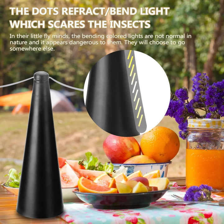 AeroLumen Naturguard fluerepellent bordventilator | Roterende 360° insektbeskyttelses-ventilator | Lydløs & sikker | Til udendørs, camping, picnic