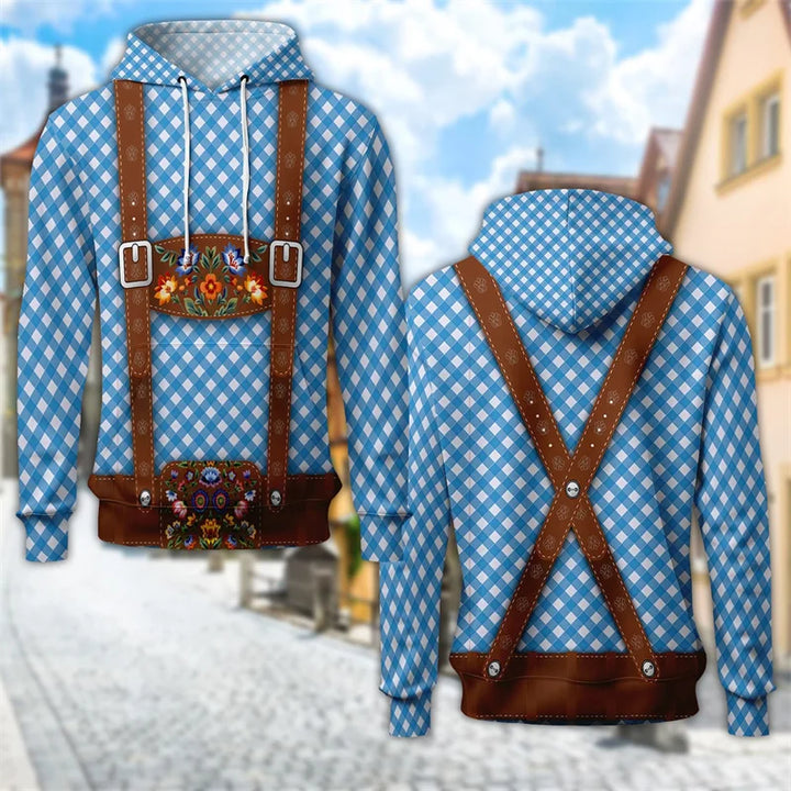 3D-traditionshoodie med ølkrus-print – ProstZeit Oktoberfest 2026