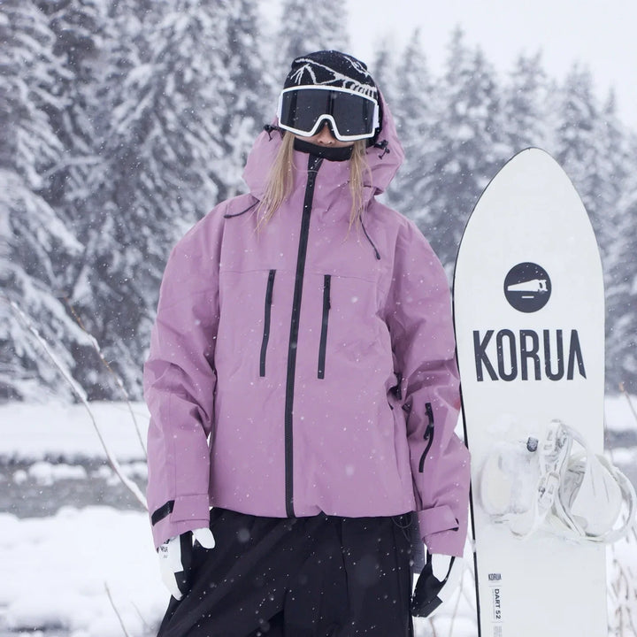 Unisex skijakke med hætte til ski, snowboard og udendørs brug