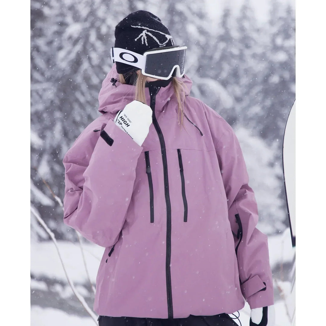 Unisex skijakke med hætte til ski, snowboard og udendørs brug