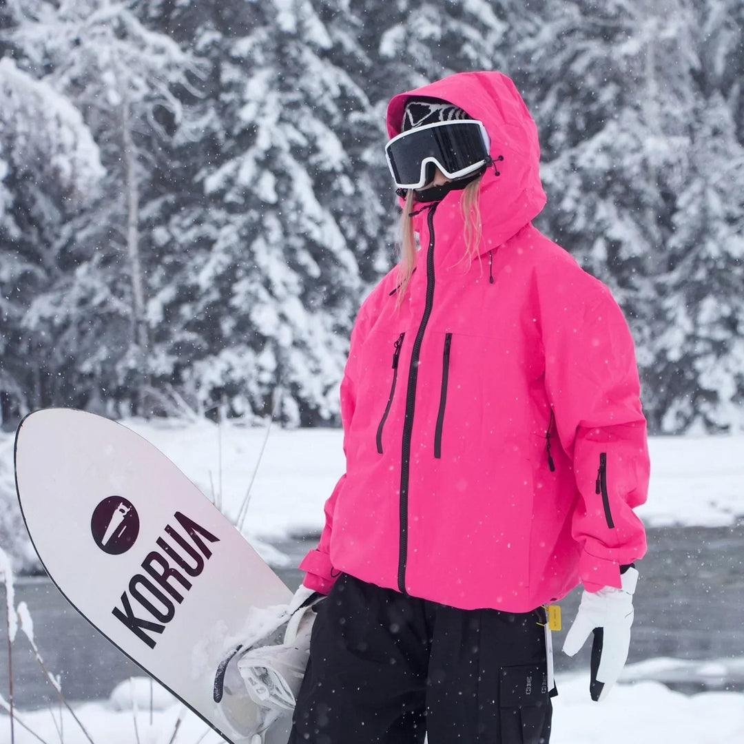 Unisex skijakke med hætte til ski, snowboard og udendørs brug