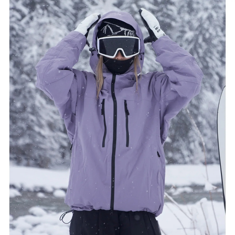 Unisex skijakke med hætte til ski, snowboard og udendørs brug