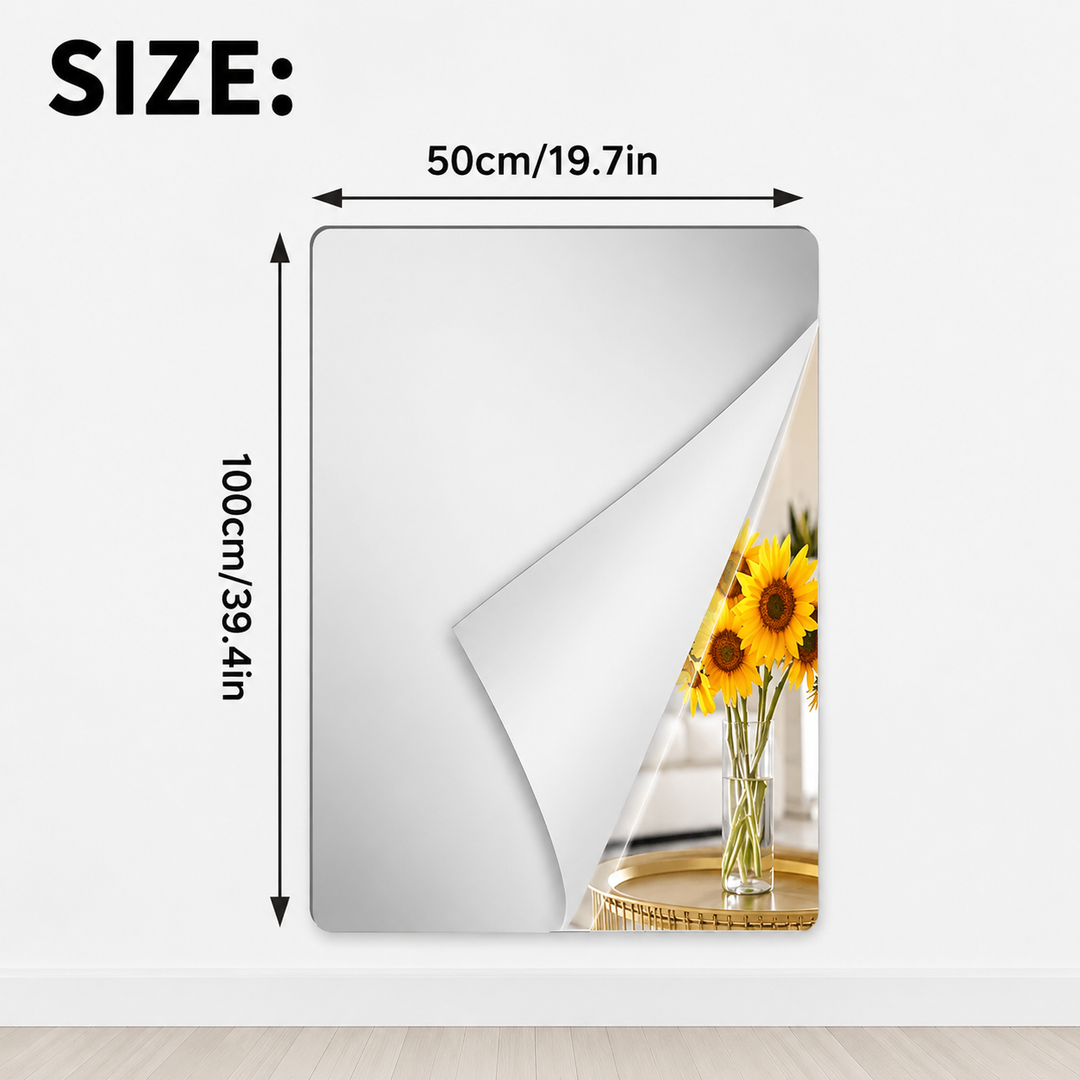 Selvklæbende spejlfolie | Splintsikker & kan klippes til | Krystalklar