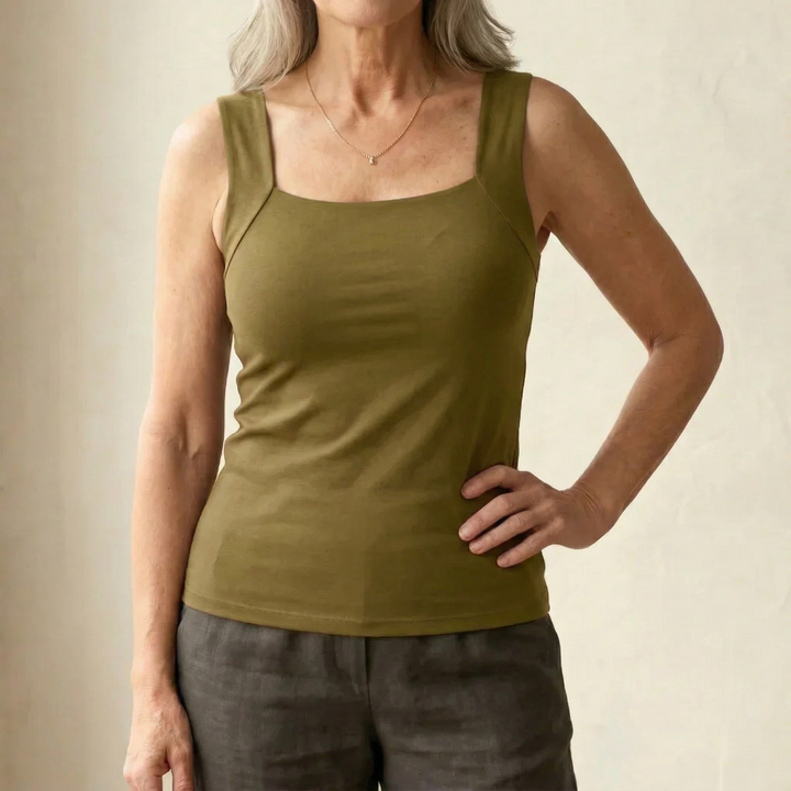 Komfort-tanktop med indbygget BH-støtte