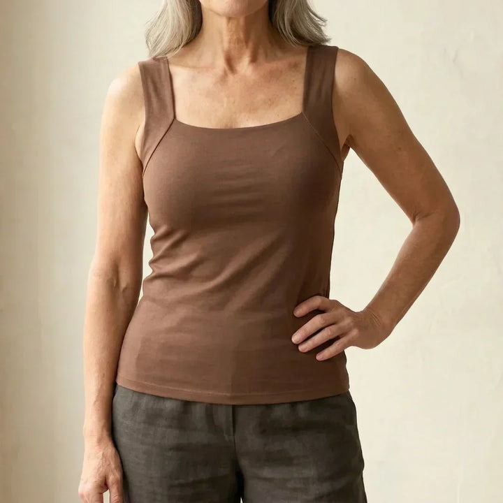 Komfort-tanktop med indbygget BH-støtte