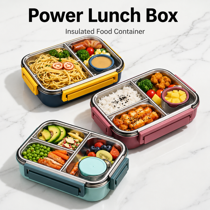 Isoleret termobeholder til mad | Rum i rustfrit stål | Lækagesikkert låg