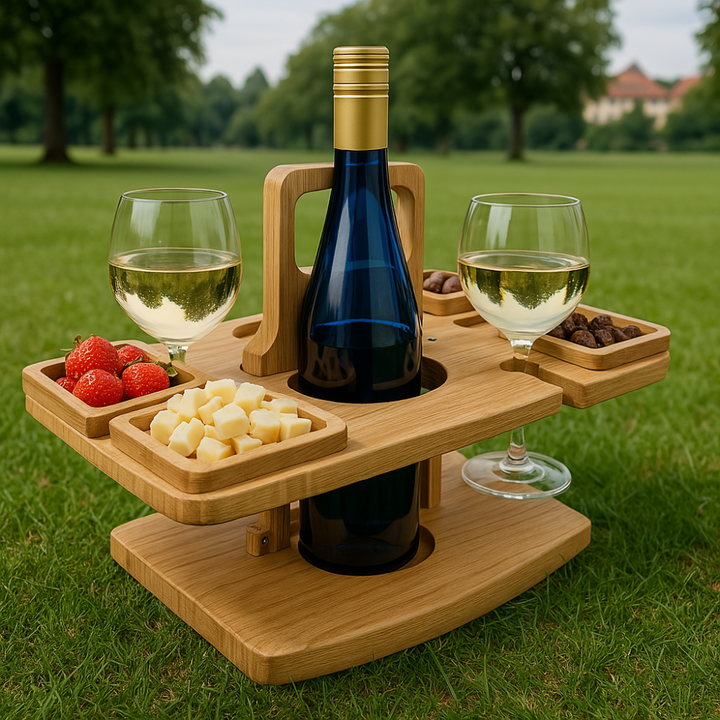 Bærbart picnicbord i træ – WineNest