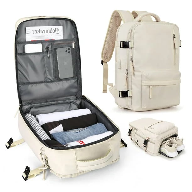 Multifunktionel damerygsæk 35 L med USB-port