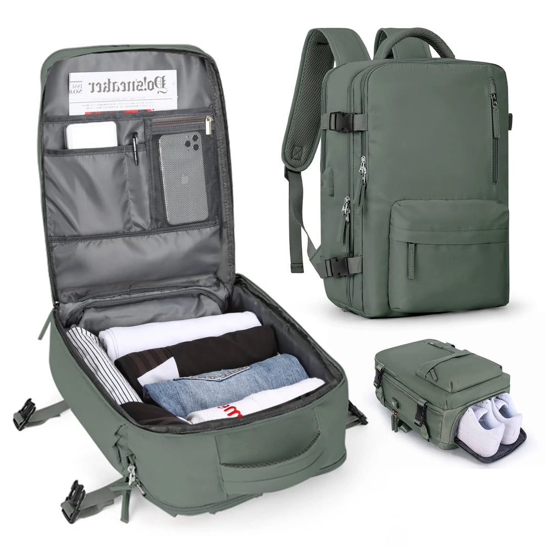 Multifunktionel damerygsæk 35 L med USB-port