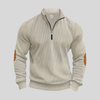 Herrepullover med ribbede manchetter