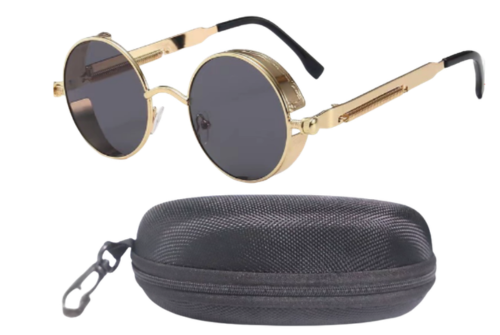 Runde polariserede steampunk-retro-solbriller – Argo