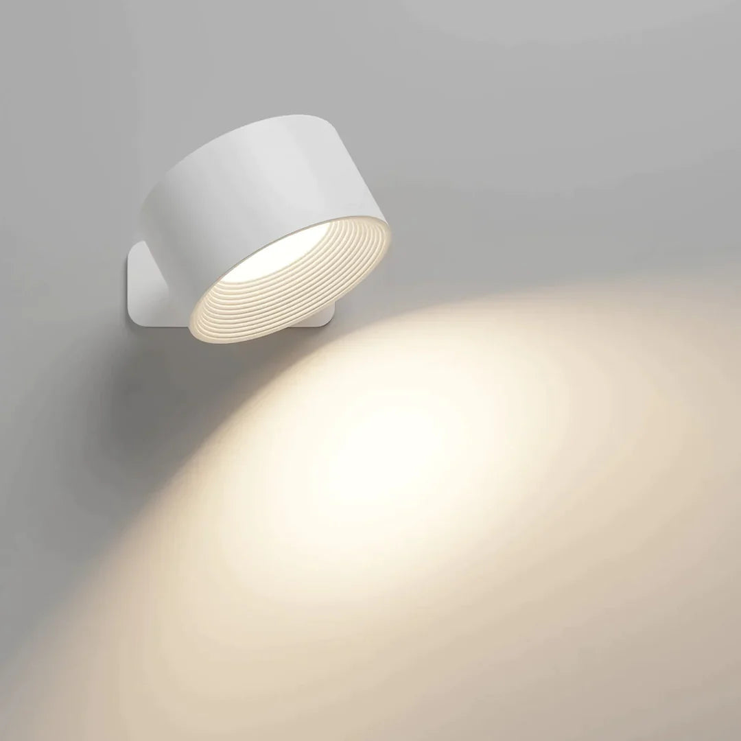 Trådløs LED-væglampe med 360° rotation, touchdæmpning, 3 lysfarver og USB-C-batteri