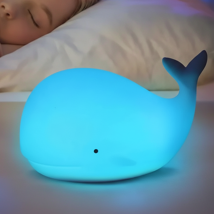 Blød natlampe i silikone – GlowWhale
