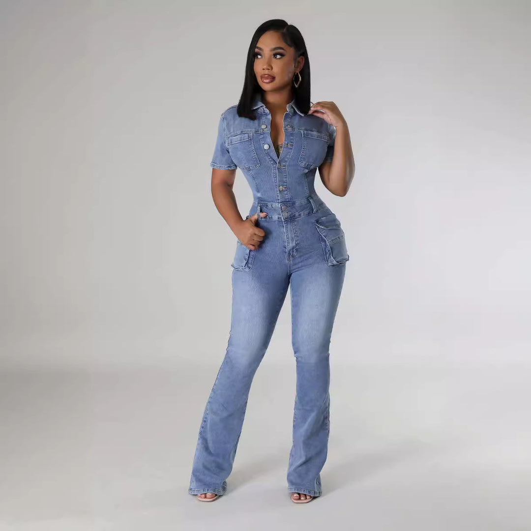 Denim Jumpsuit til Kvinder – Klassisk Stil og Moderne Komfort