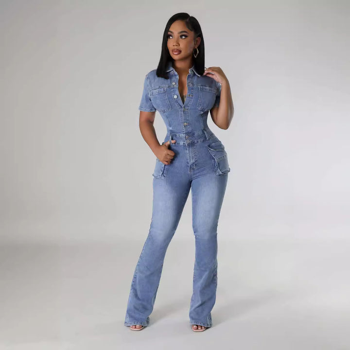 Denim Jumpsuit til Kvinder – Klassisk Stil og Moderne Komfort
