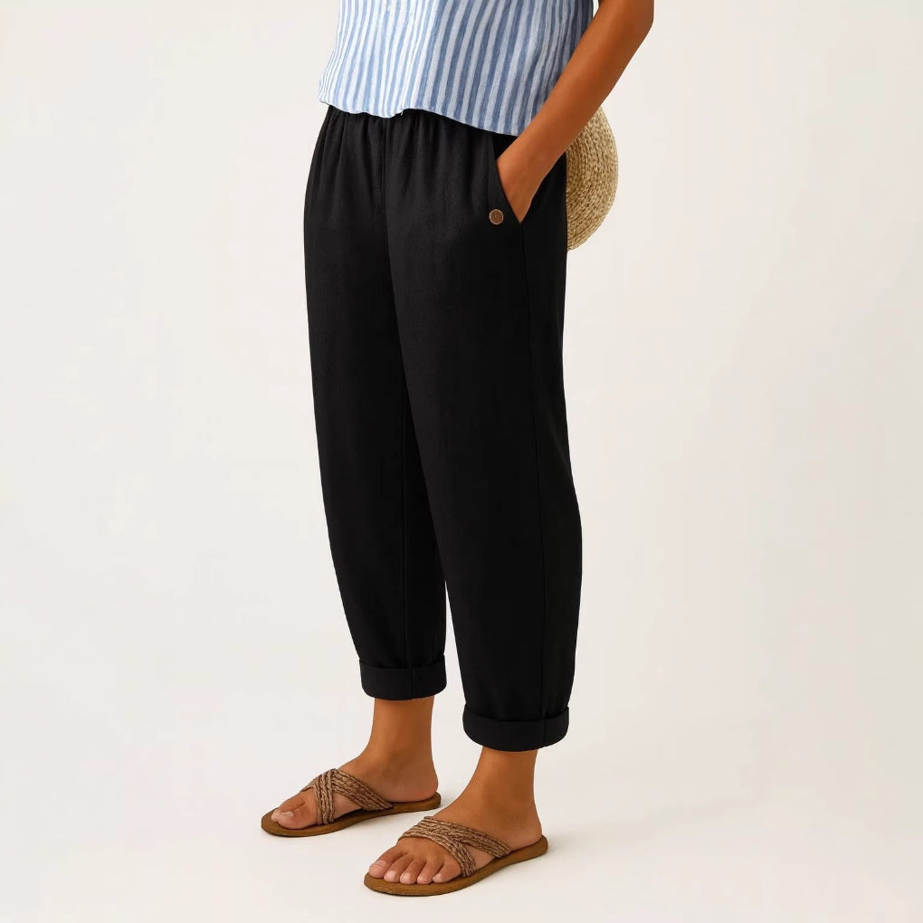 Womens Casual Pants With Digital 3D-printed Buttons