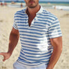 Retro striped polo til mænd