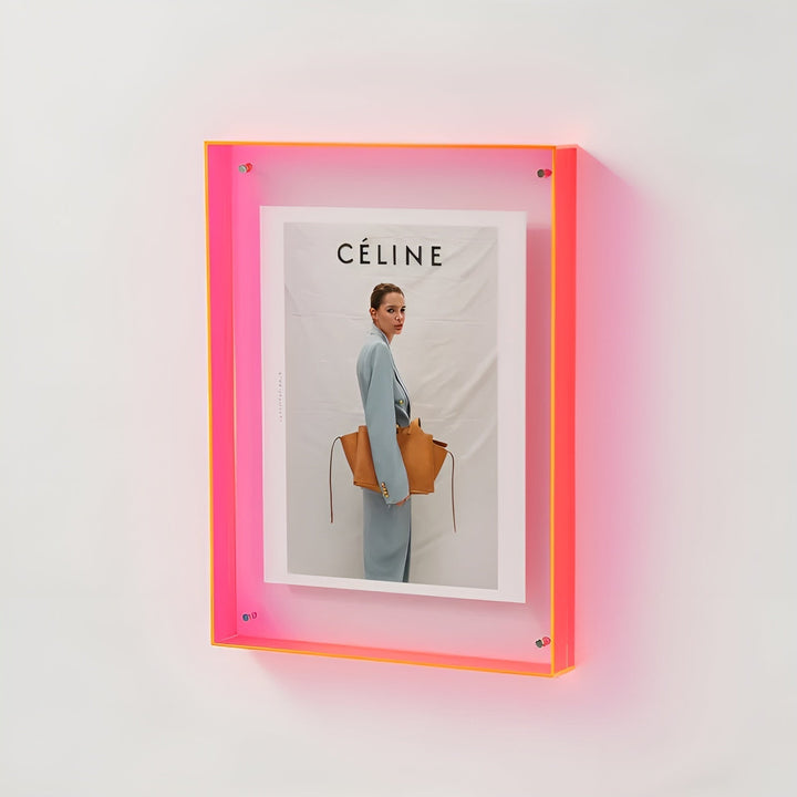 Neon akryl billedramme – retro 80'er-stil, moderne dekorativ fotoramme