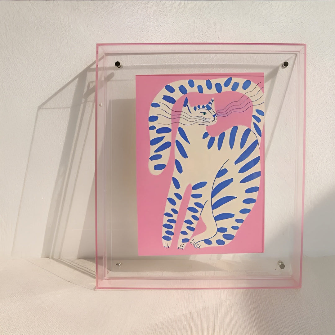 Neon akryl billedramme – retro 80'er-stil, moderne dekorativ fotoramme