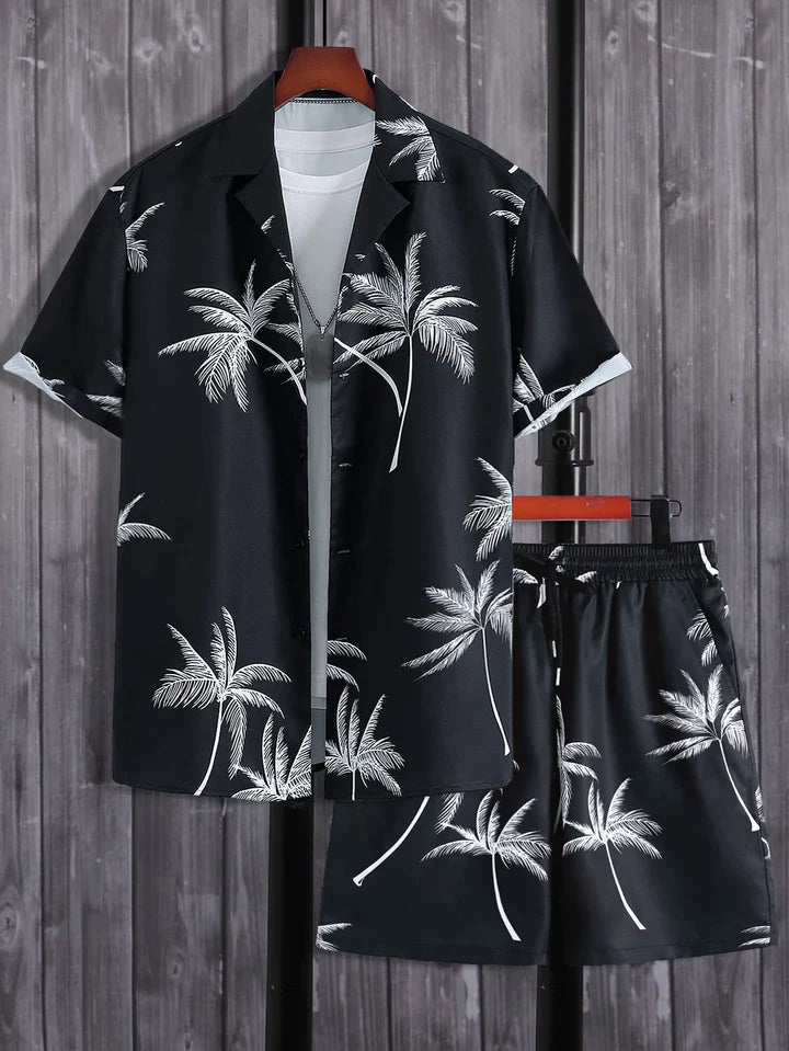 Dieter | Skjorte og shorts med tropisk palmeprint