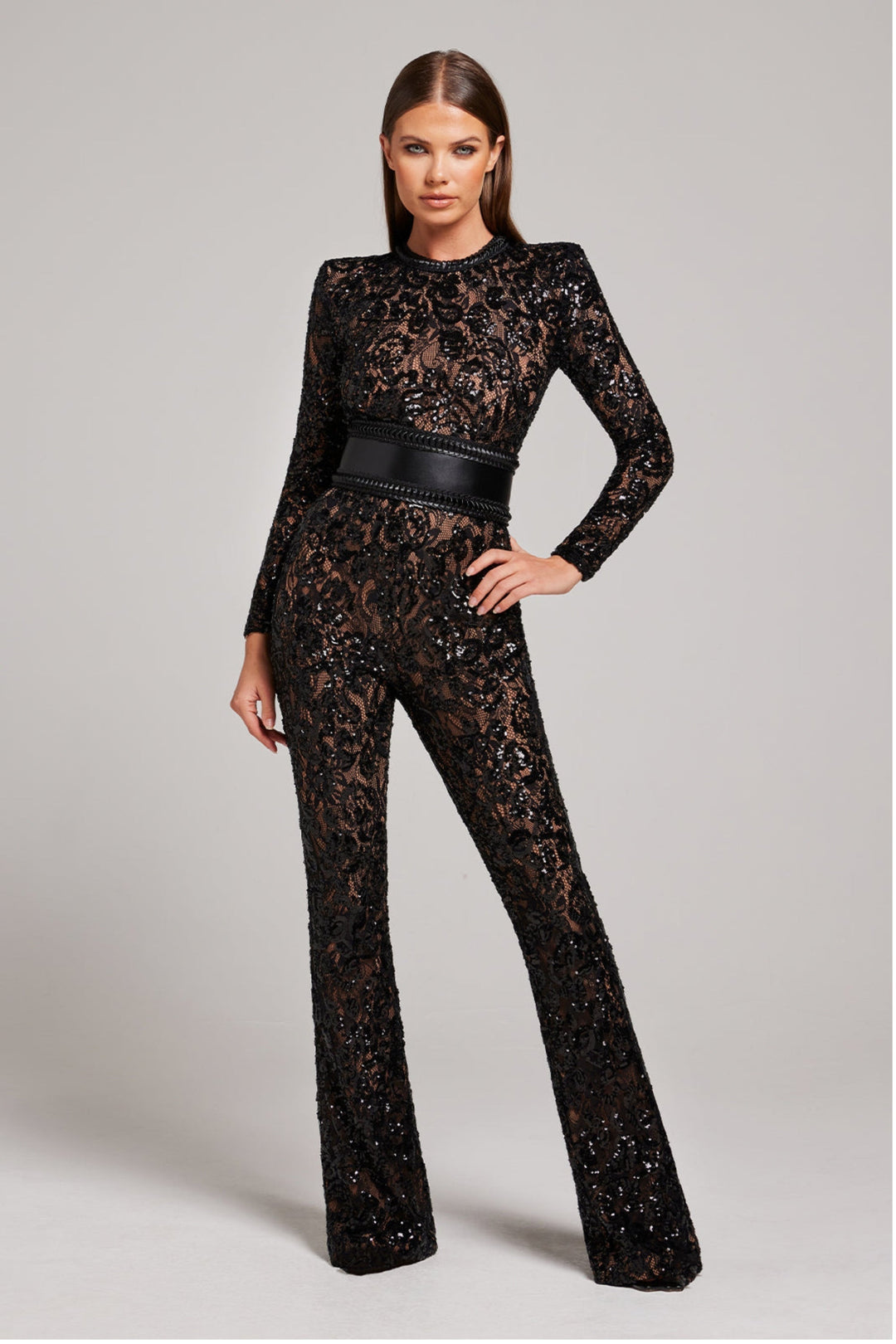 Stilfuld aftenjumpsuit med V-hals - Juliette