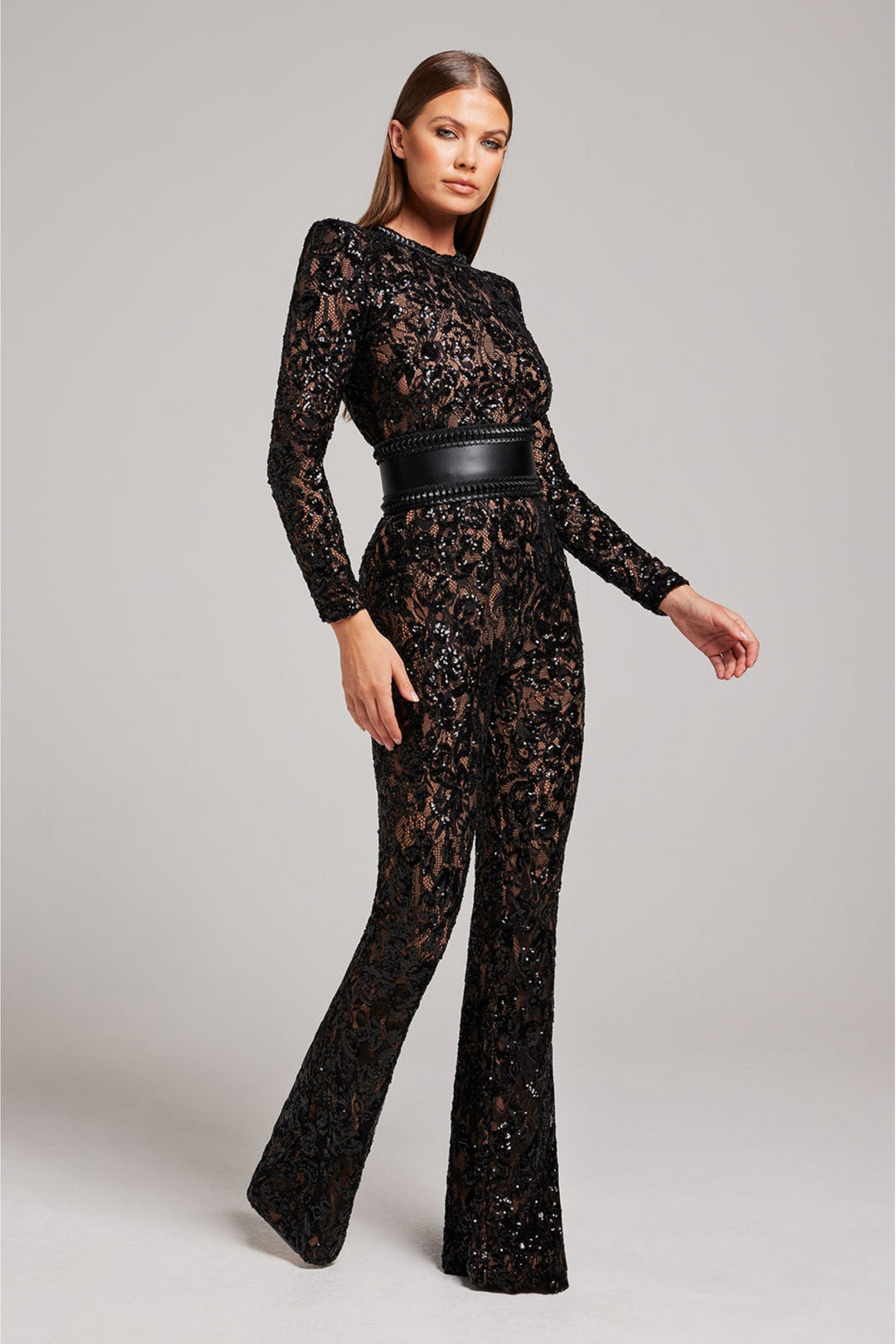 Stilfuld aftenjumpsuit med V-hals - Juliette
