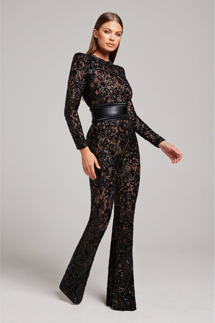 Stilfuld aftenjumpsuit med V-hals - Juliette