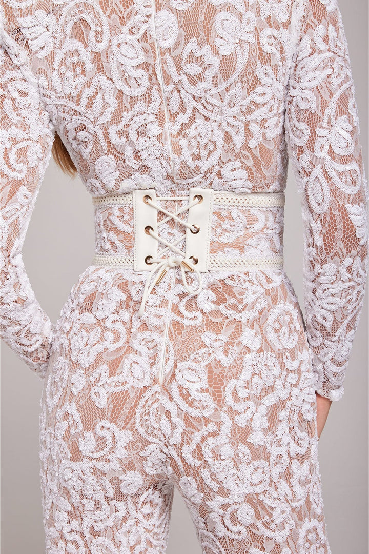 Stilfuld aftenjumpsuit med V-hals - Juliette